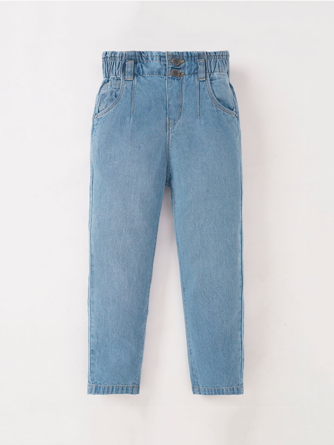 

Ed-a-Mamma Girls Straight Fit Stretchable Cotton Jeans, Blue