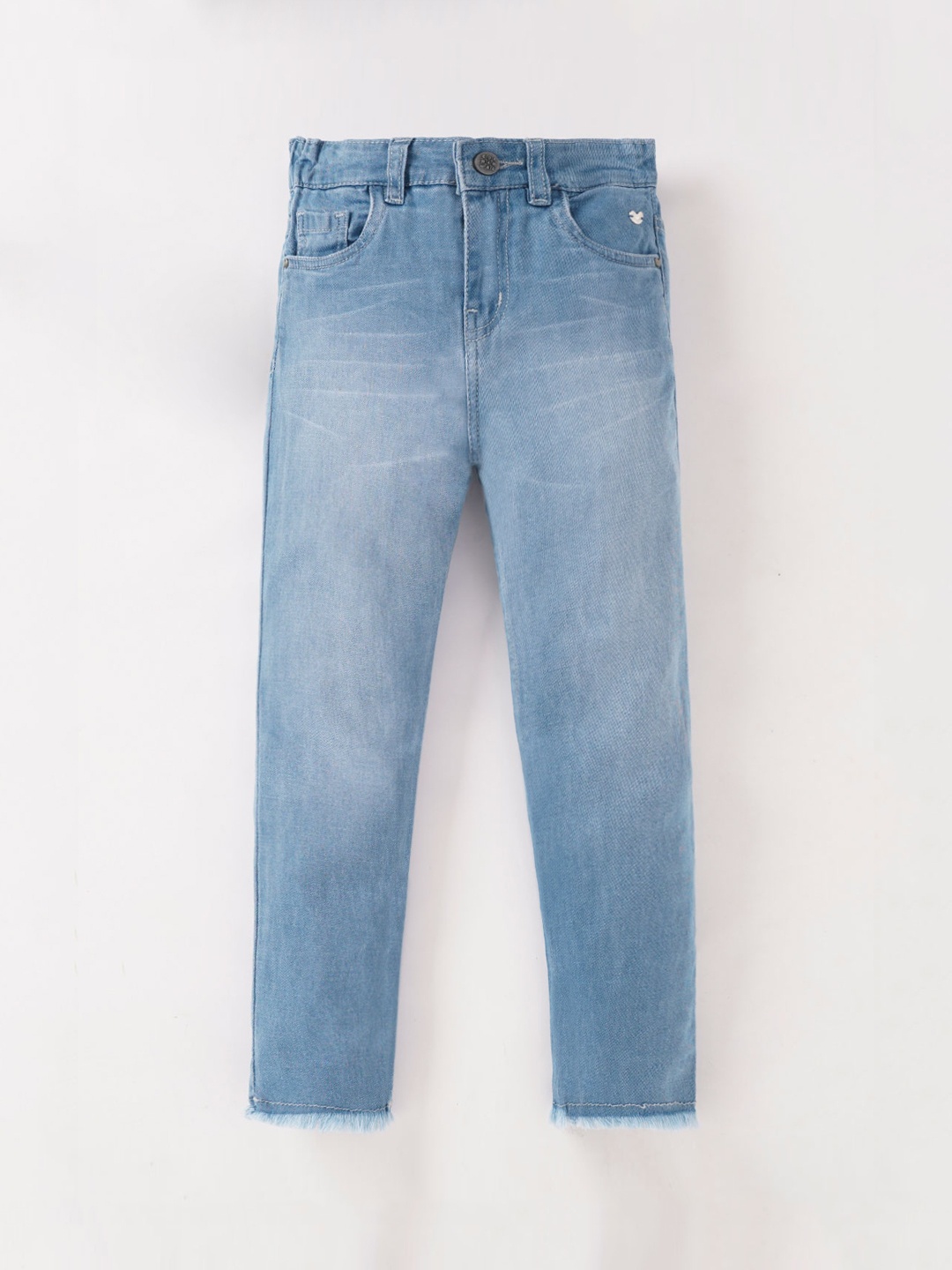 

Ed-a-Mamma Girls Straight Fit Light Fade Stretchable Cotton Jeans, Blue