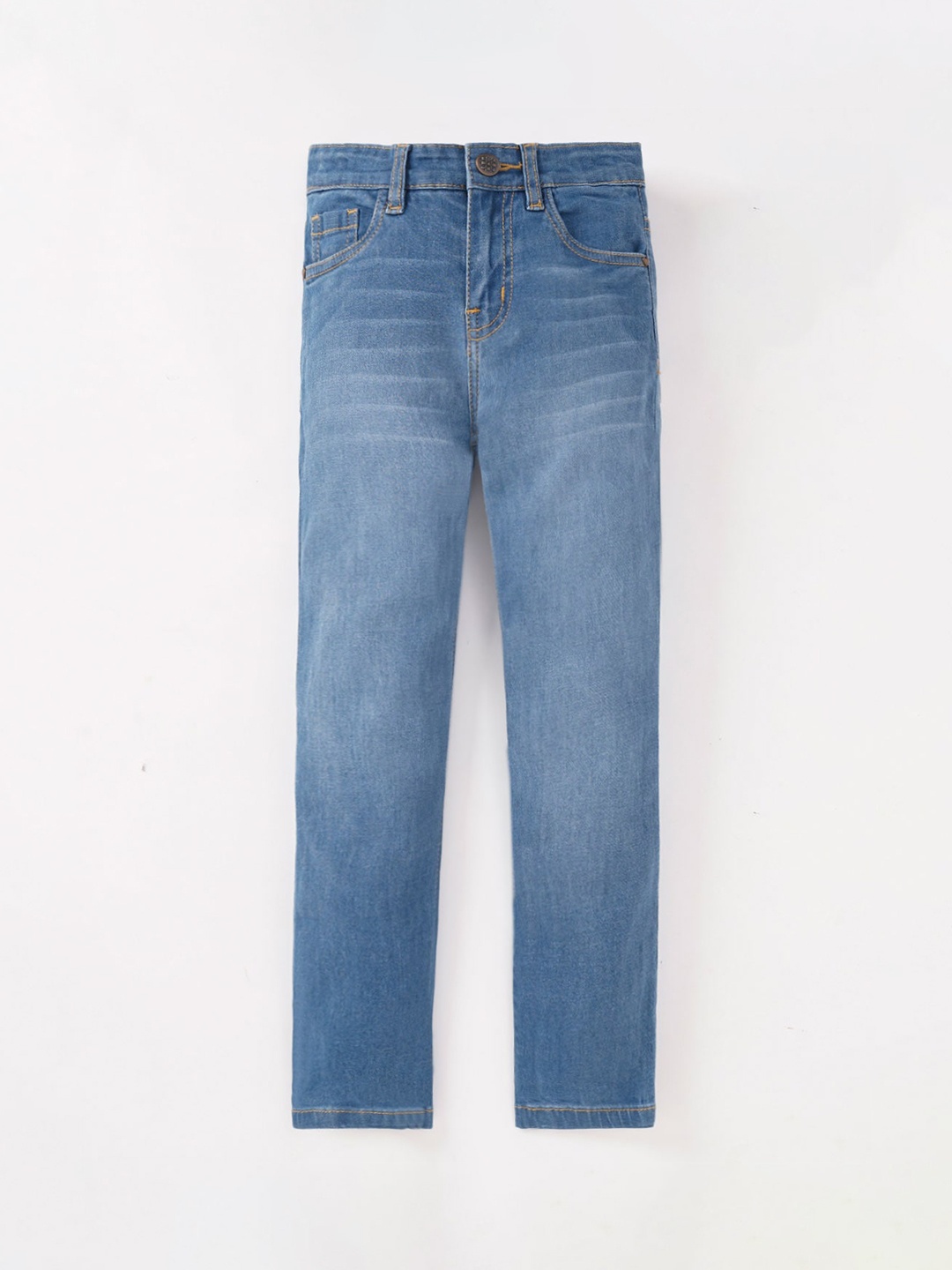 

Ed-a-Mamma Boys Slim Fit Light Fade Stretchable Cotton Jeans, Blue