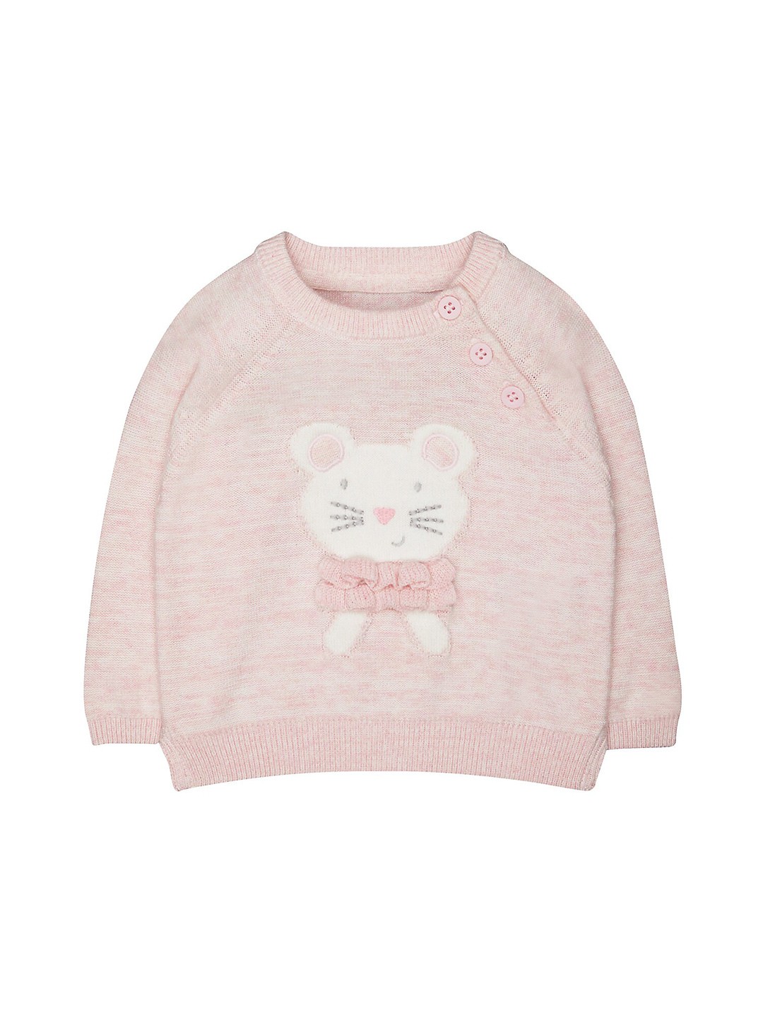 

mothercare Infant Girls Embroidered Cotton Pullover, Pink