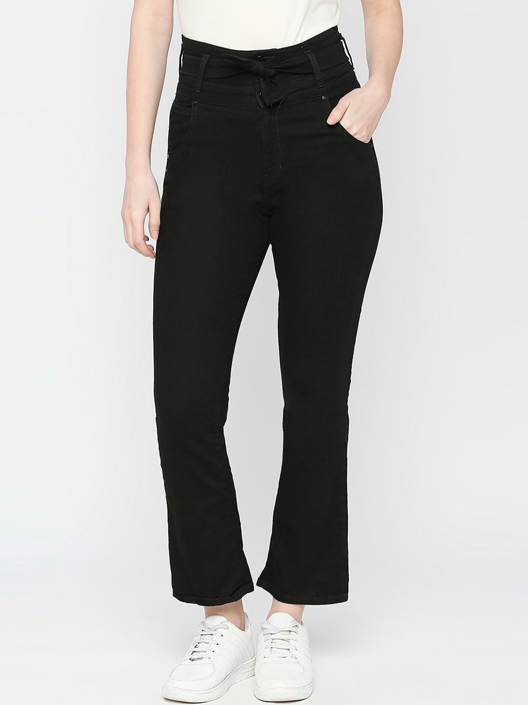 

SPYKAR Women Bootcut High-Rise Stretchable Cotton Jeans, Black