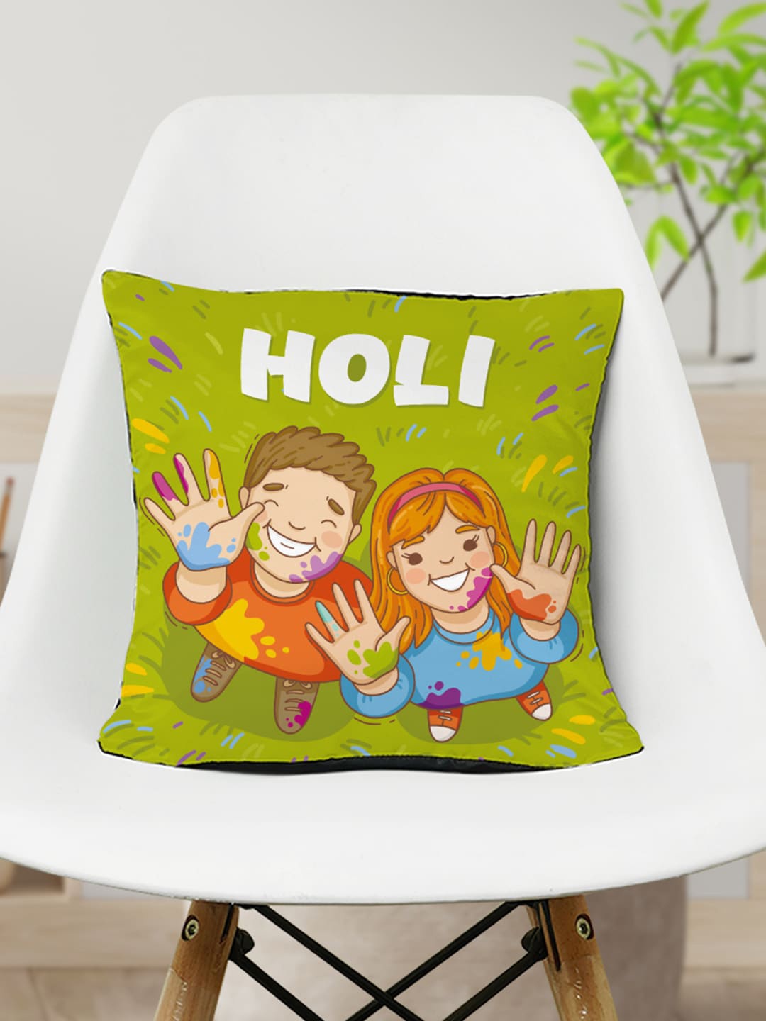 

Crazy Corner Holi Green Gift Cushion