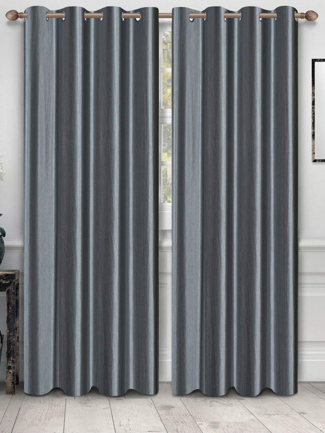 

Bajo's Grey 2 Pcs Regular Door Curtains