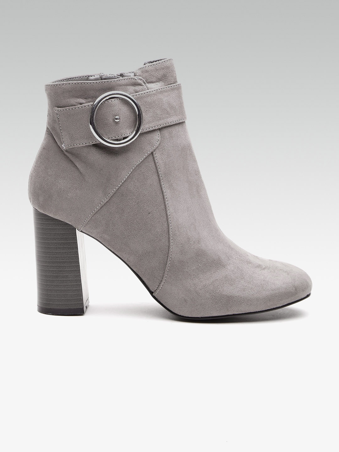 

DOROTHY PERKINS Women Grey Solid Heeled Boots