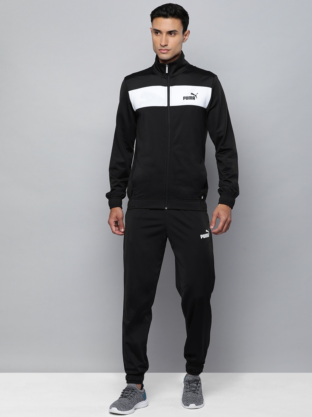 

Puma Men Regular Fit Colourblocked Track Suit, Black