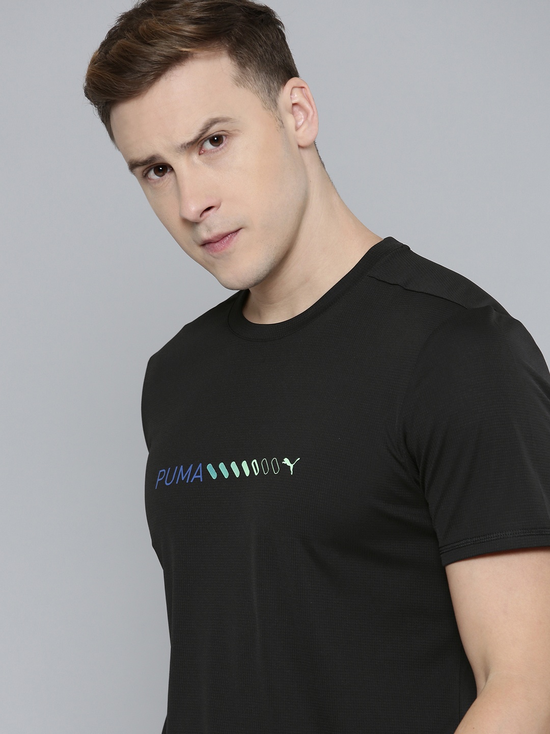 

Puma Run Favorite Logo Brand Logo Printed dryCELL T-shirt, Black