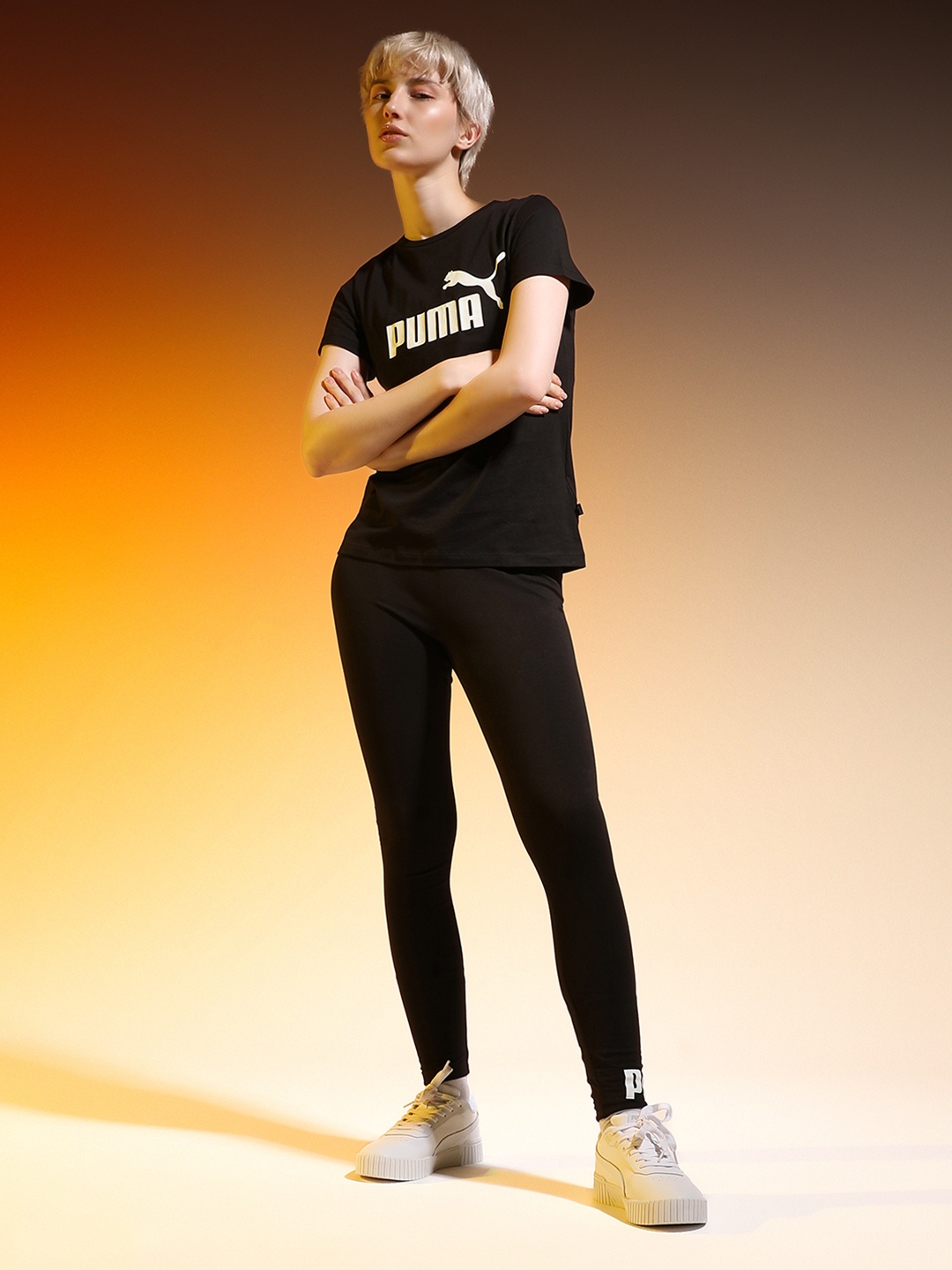 

Puma Women Brand Logo Printed Pure Cotton Outdoor T-shirt, Black