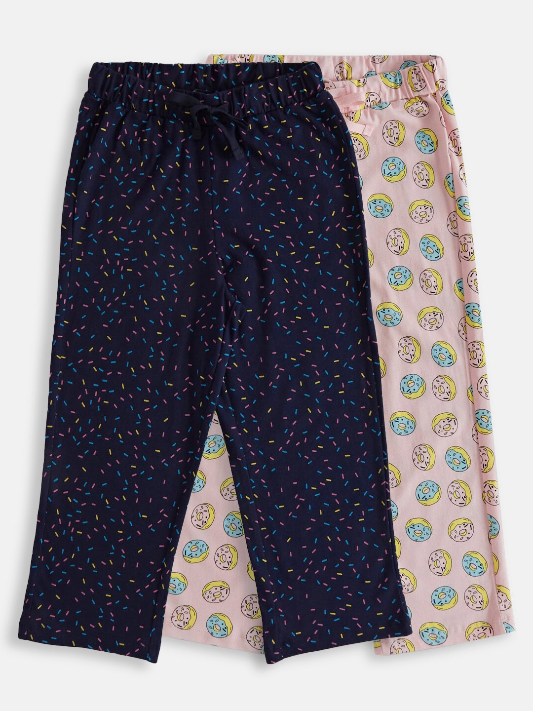 

Pantaloons Junior Girls Pack of 2 Printed Cotton Capris, Pink