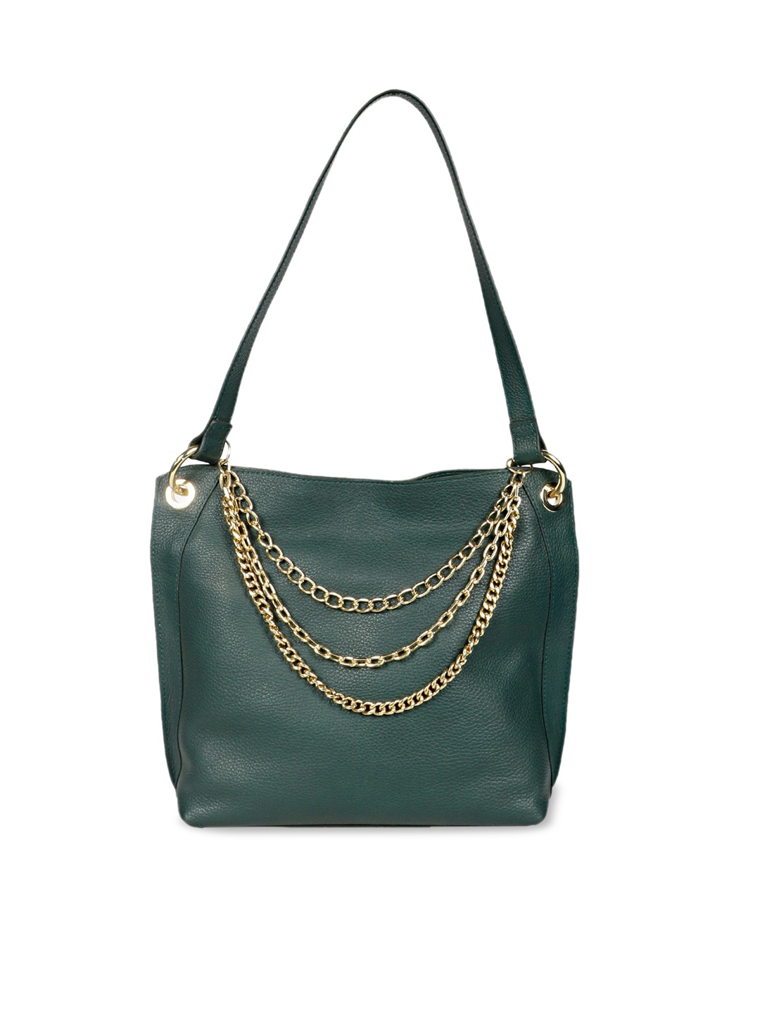 

Saint G Leather Structured Shoulder Bag, Green