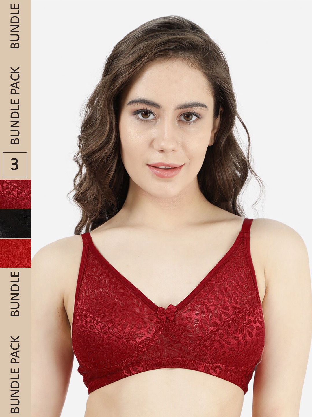 

Susie Pack Of 3 Cotton Non-Padded Non-Wired Bra, Black