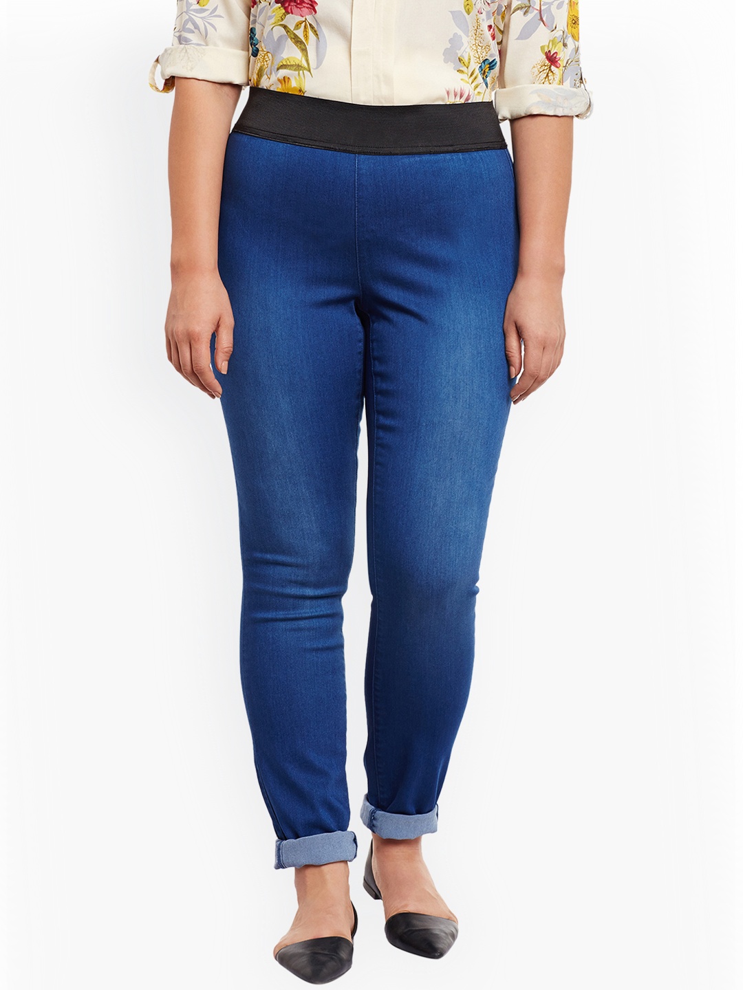 

JUNAROSE Plus Size Blue Slim Jeggings