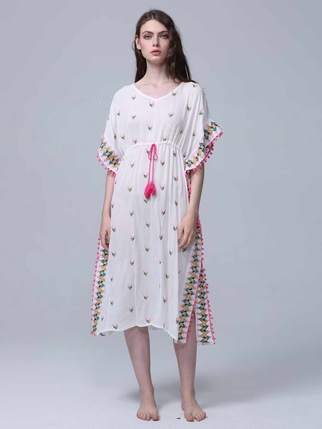 

JC Collection A-Line Midi Kaftan Dress, White