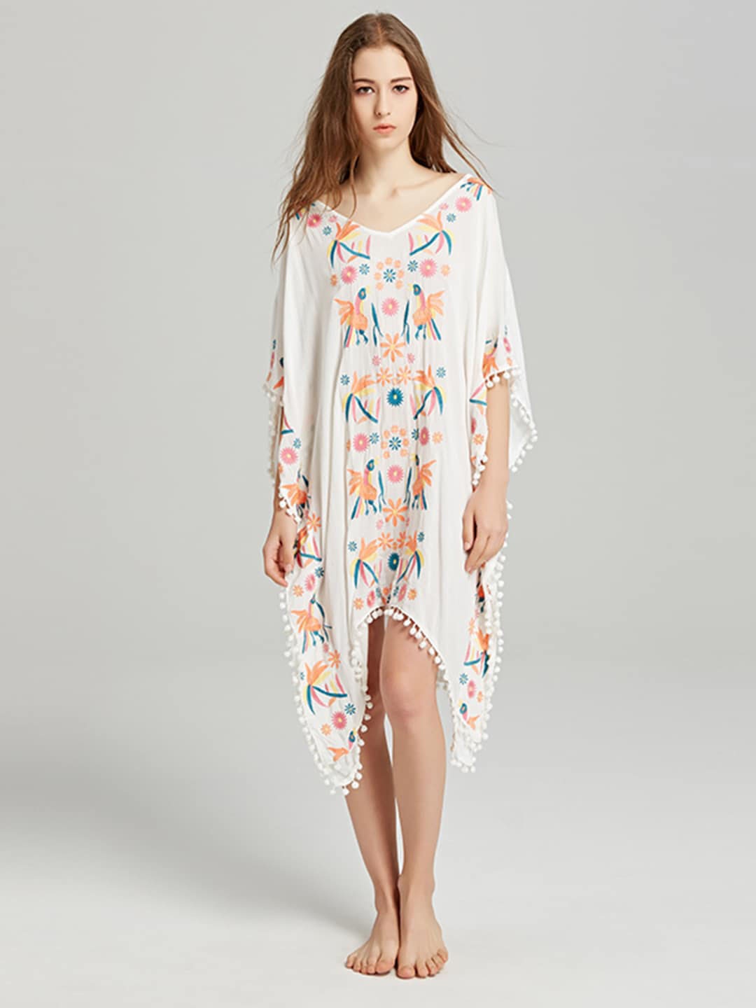 

JC Collection Conversational Printed Kaftan Dress, White
