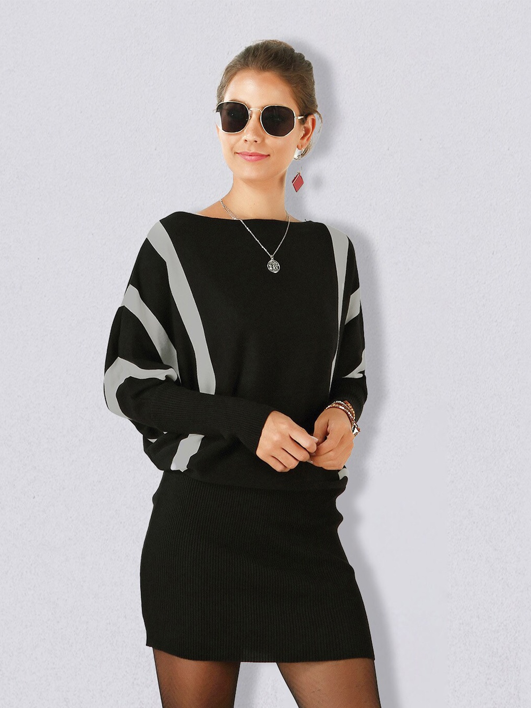 

JC Collection Boat Neck Bodycon Mini Dress, Grey