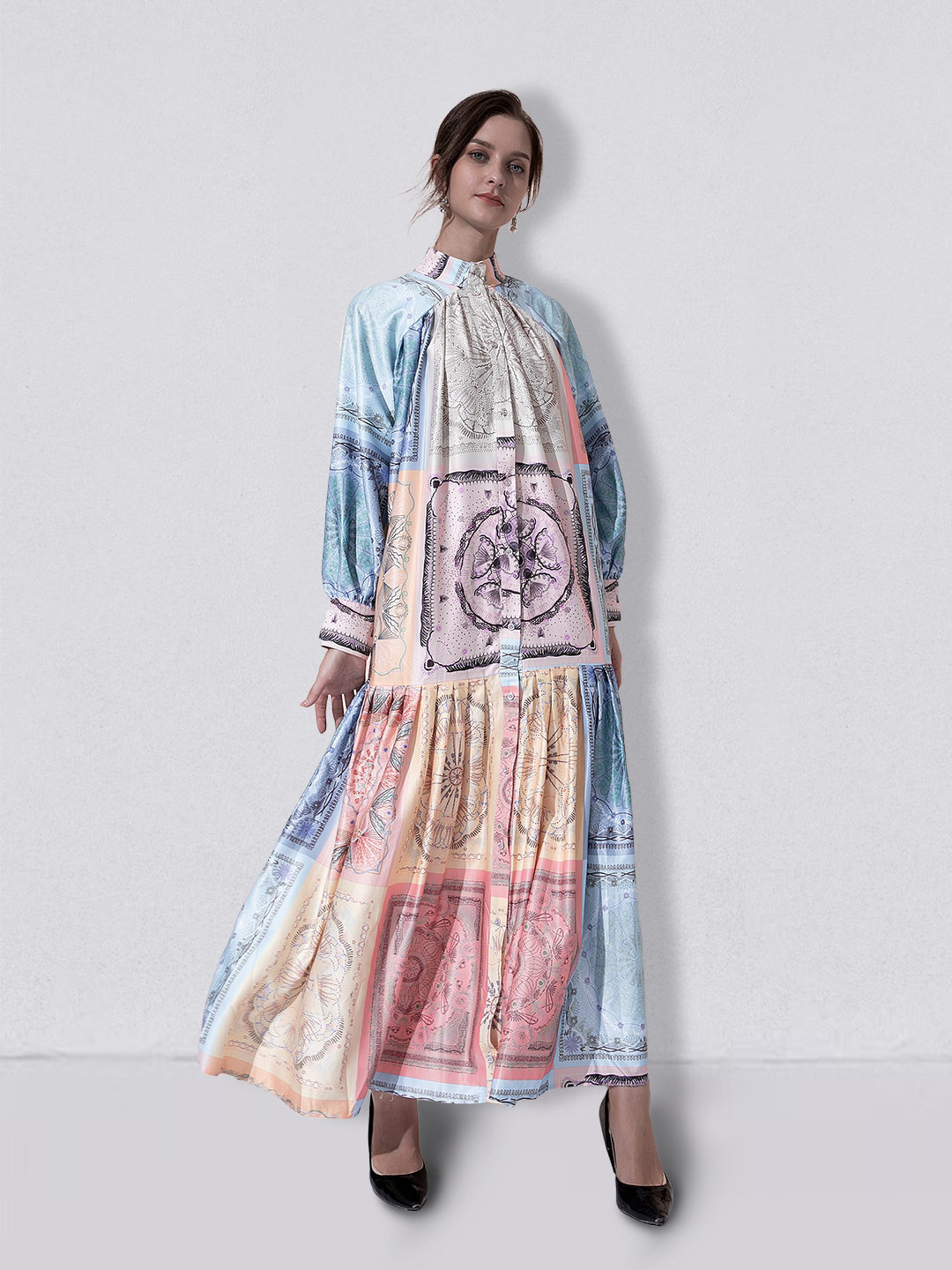 

JC Collection Ethnic Motifs Printed A-line Maxi Dress, Pink