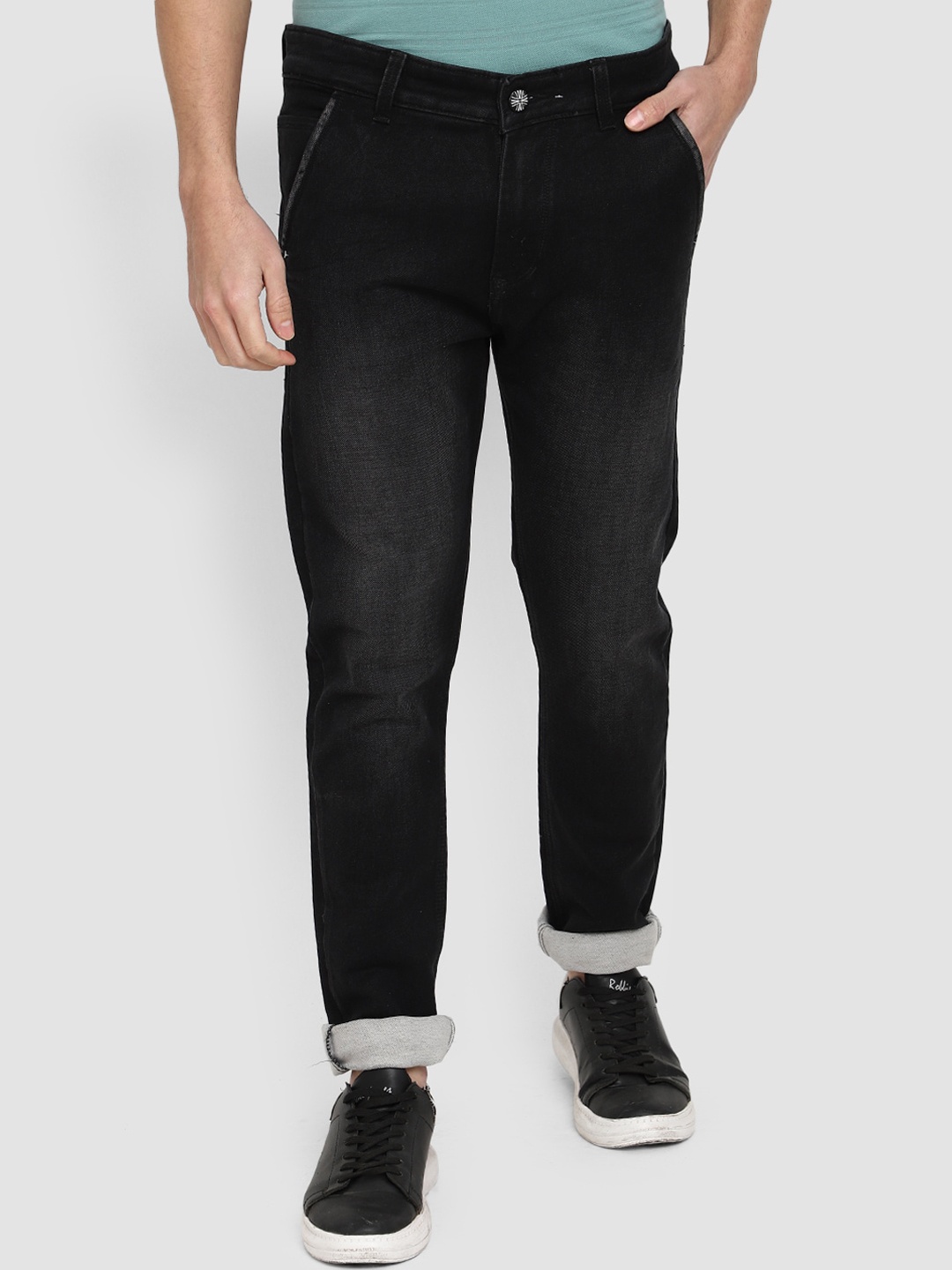 

V-Mart Men Mid-Rise Stretchable Cotton Jeans, Black
