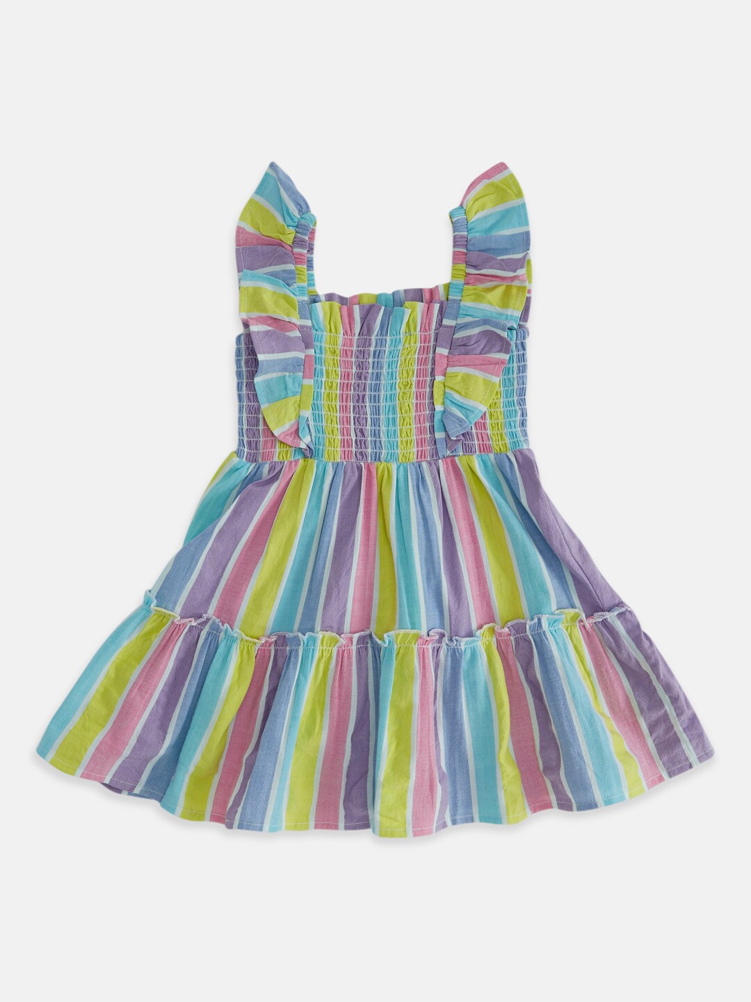 

Pantaloons Baby Girls Striped Cotton Dress, Blue