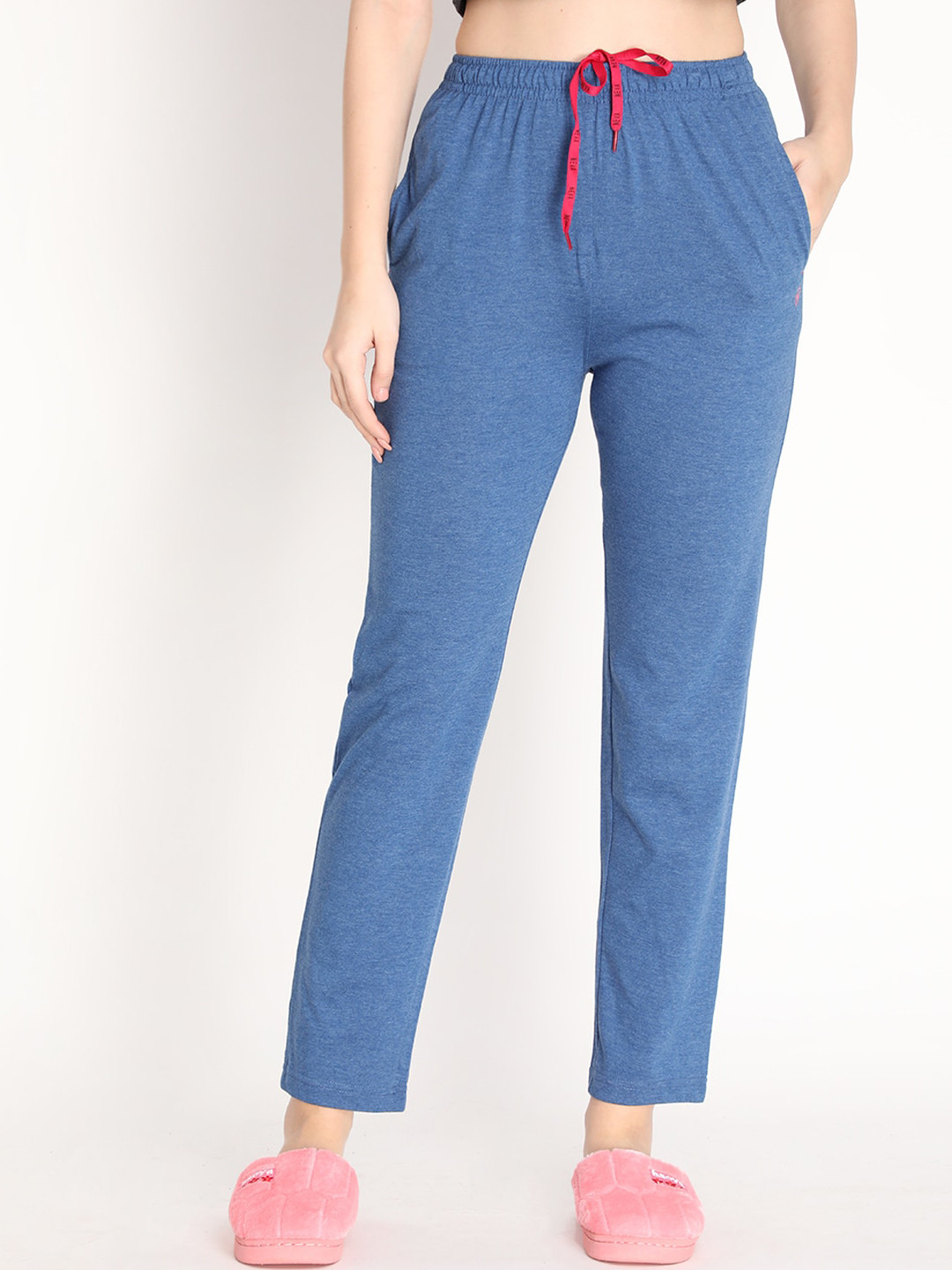 

NEVA Women Cotton Mid-Rise Regular Fit Trackpants, Blue