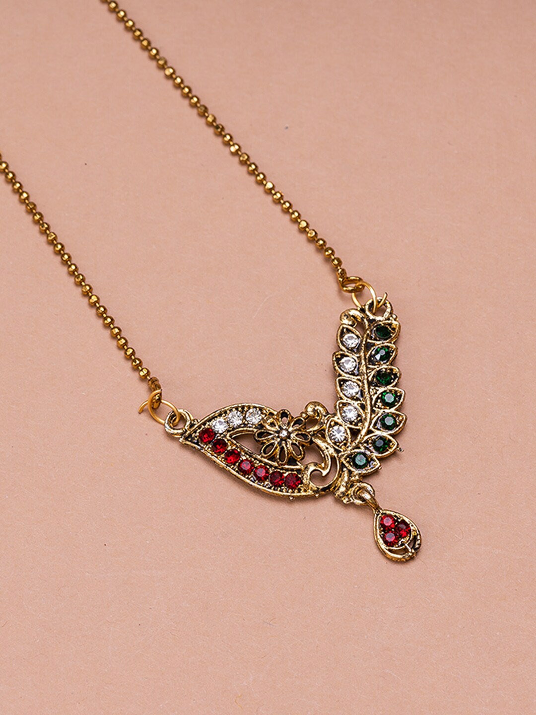 

HOUSE OF ARLI Gold-Plated Artificial Stones Chain