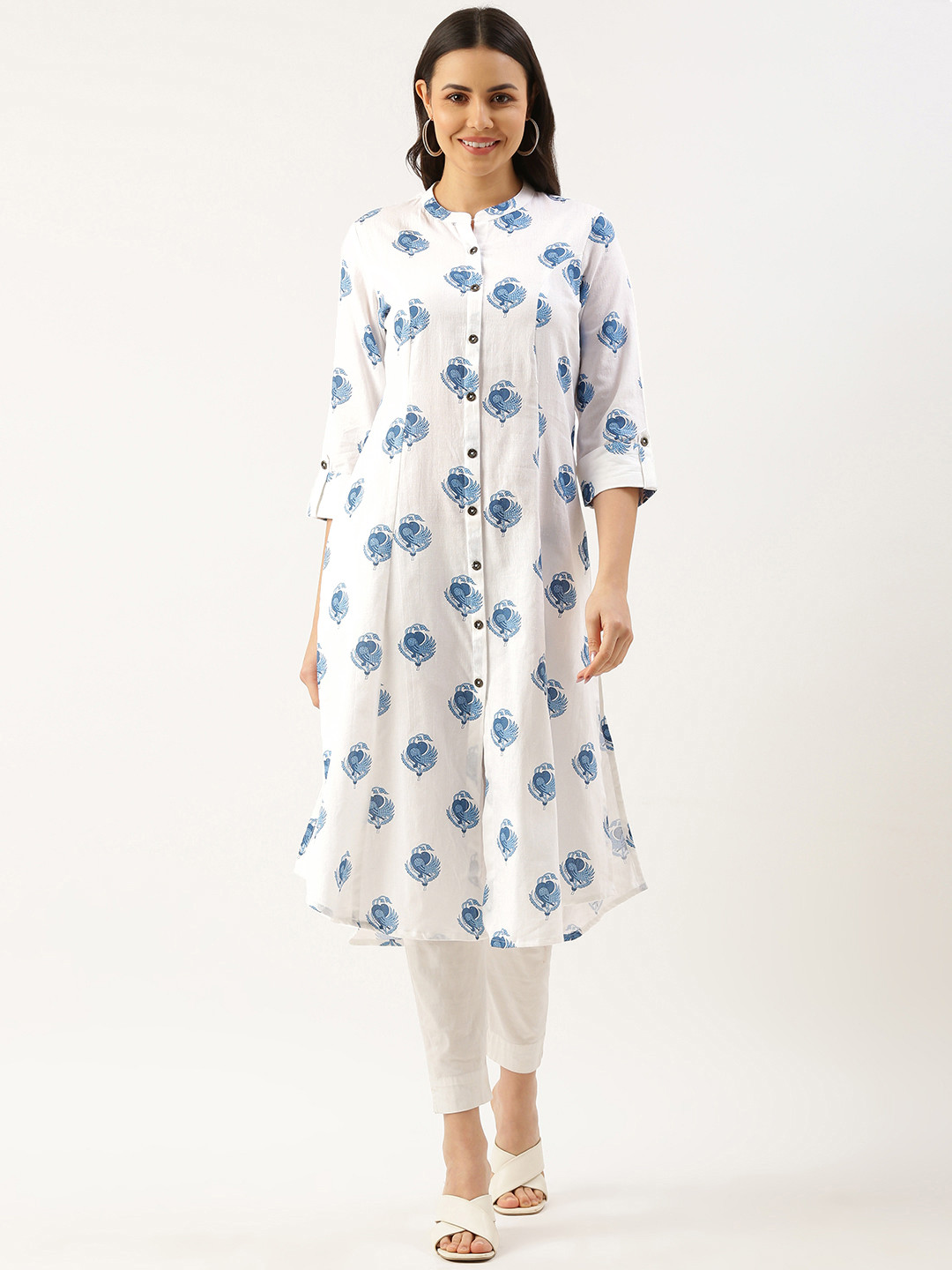 

AMUKTI Ethnic Motifs Printed Kurta, White