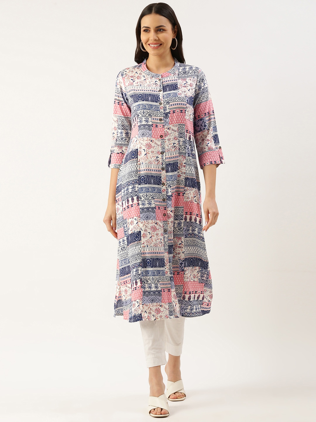 

AMUKTI Ethnic Motifs Printed Kurta, White