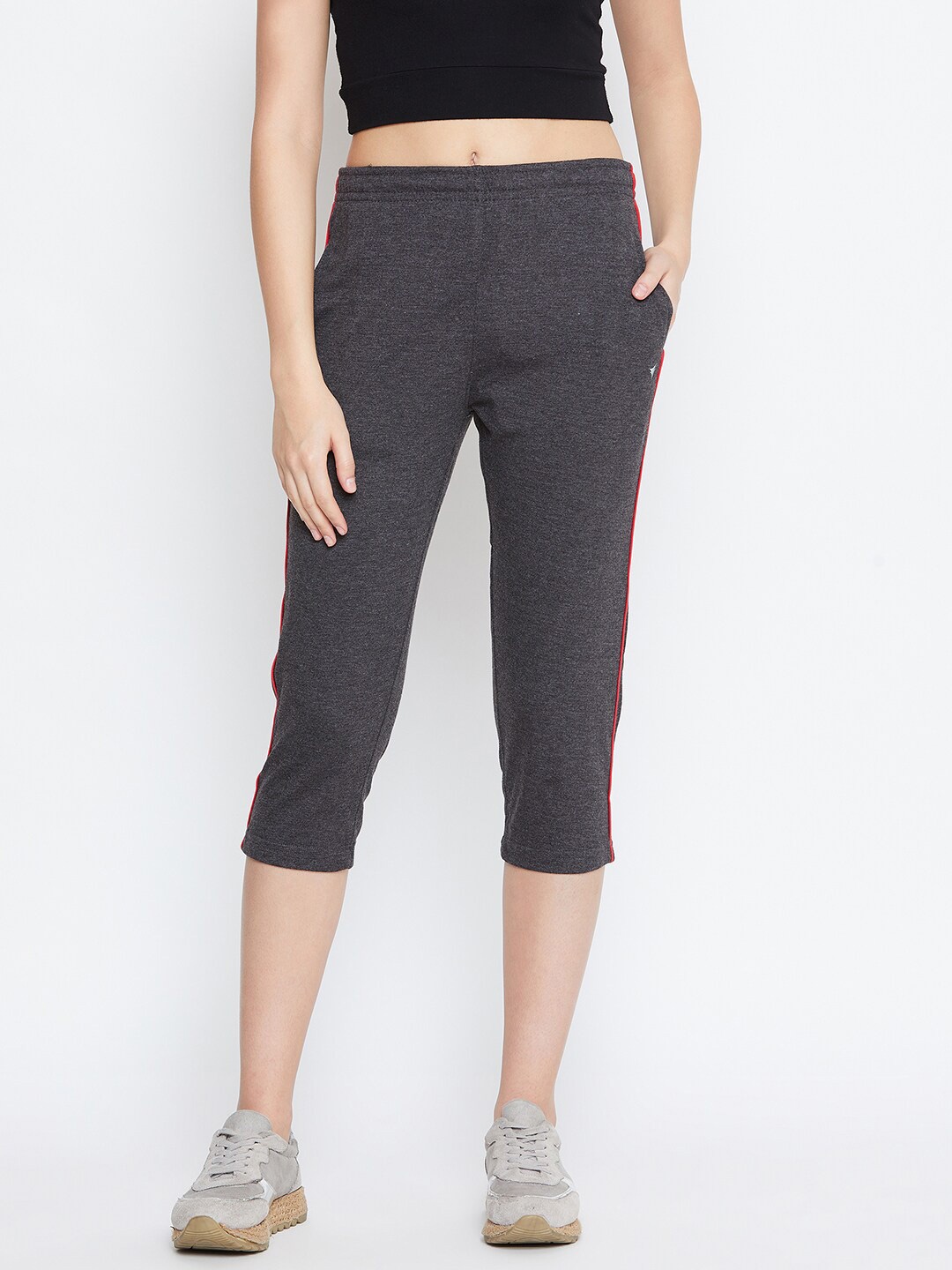 

NEVA Women Slim Fit Mid-Rise Capris, Black