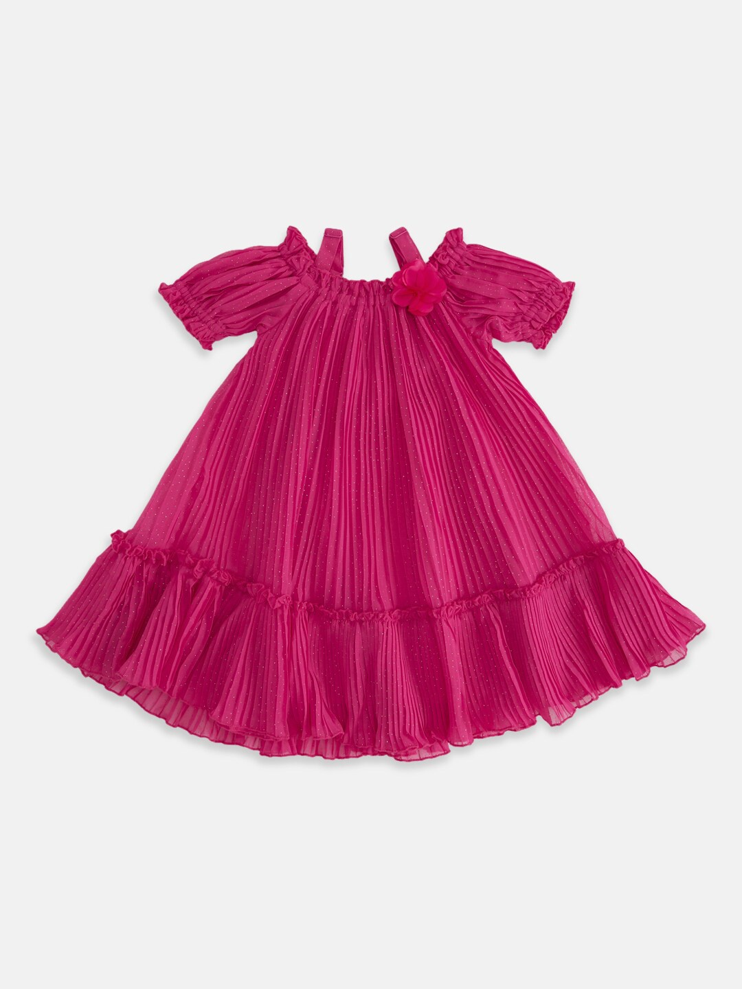

Pantaloons Junior Girls Embellished Shoulder Strap A-Line Dress, Fuchsia