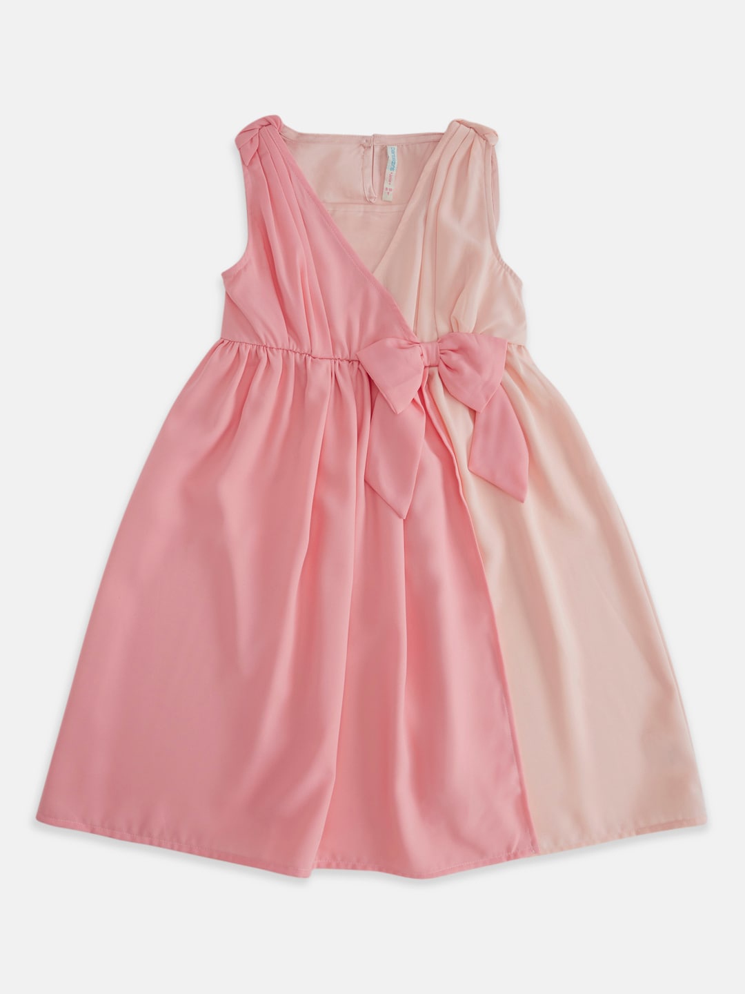 

Pantaloons Junior Girls Fit & Flare Bow Dress, Peach