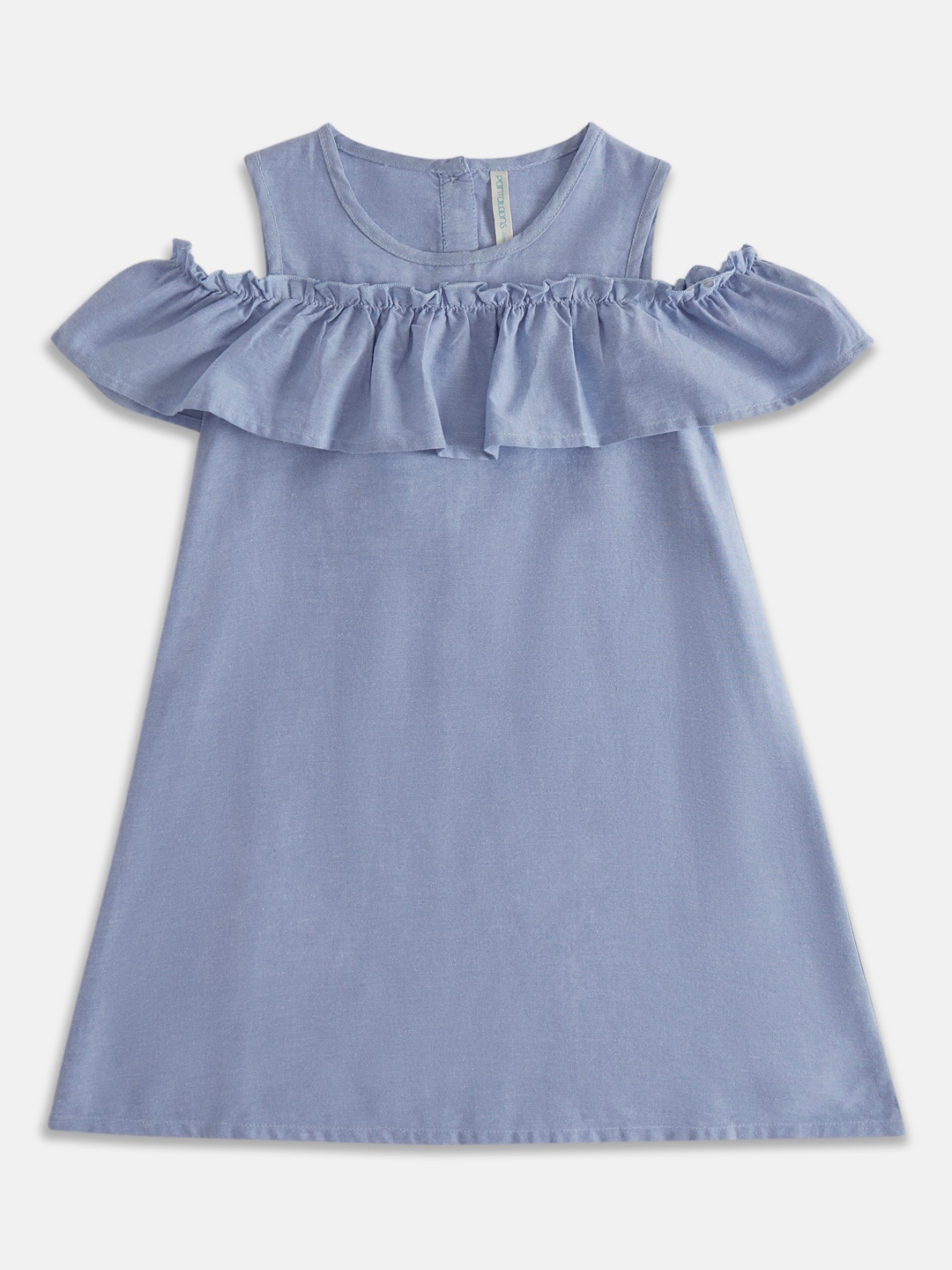 

Pantaloons Junior Cold-Shoulder Sleeves A-Line Dress, Blue