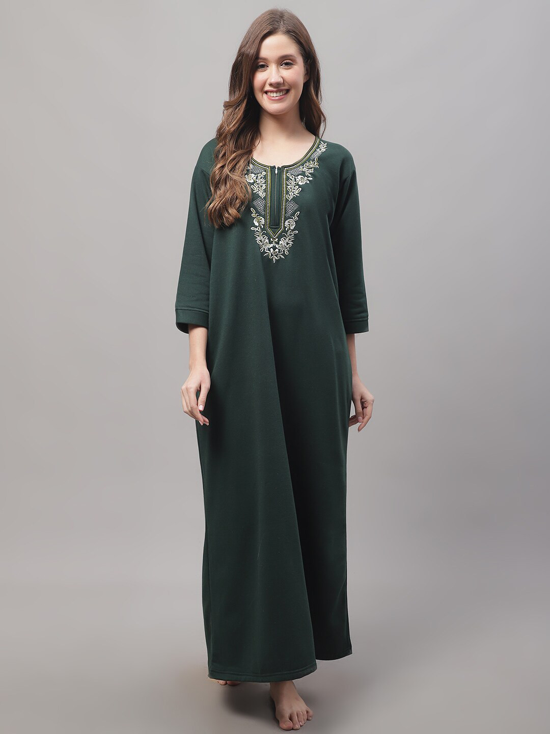 

Secret Wish Woolen Maxi Nightdress, Green