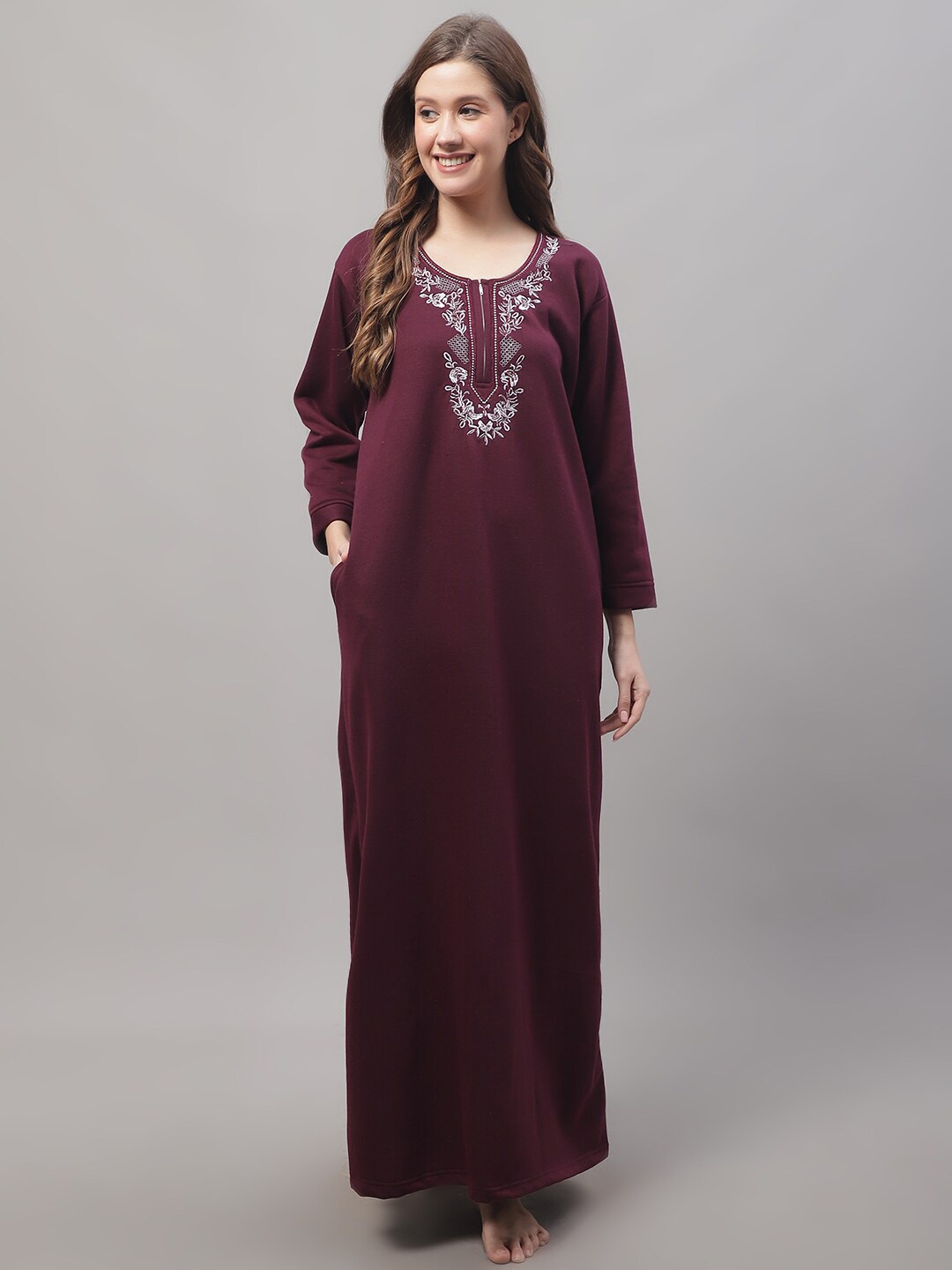 

Secret Wish Woolen Maxi Nightdress, Purple