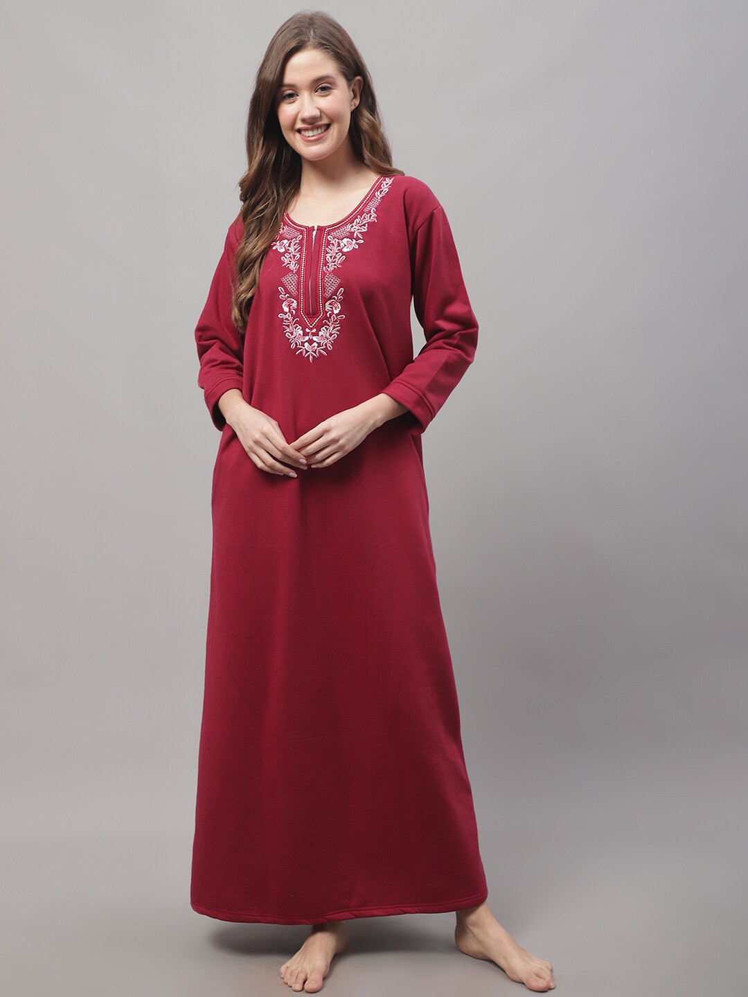 

Secret Wish Woolen Maxi Nightdress, Maroon