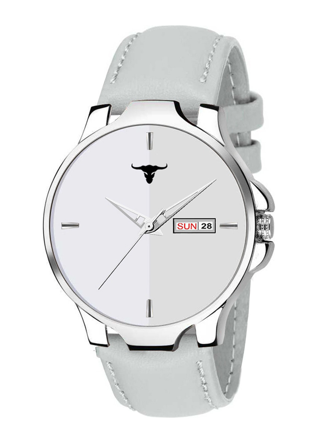 

RUSTET Men Round Dial & Leather Straps Analogue Watch- SSWHITESILVER, Grey