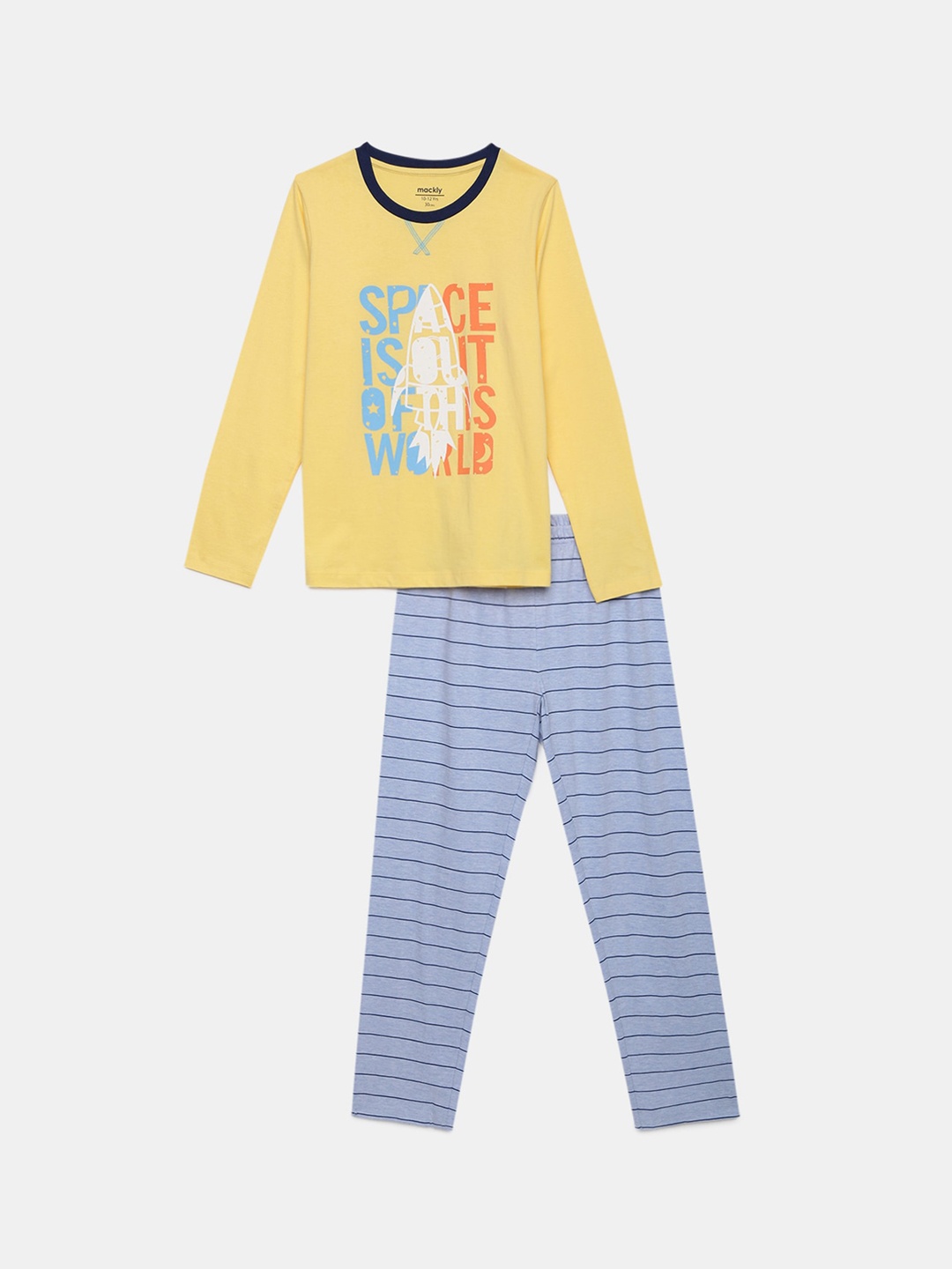 

mackly Boys Printed Night suit, Yellow