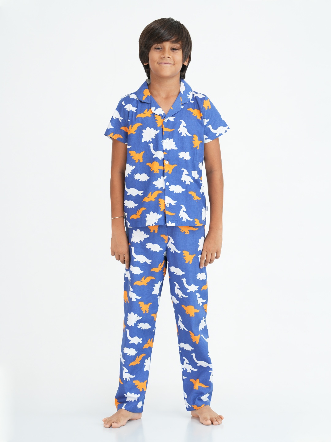 

mackly Boys Printed Pure Cotton Night suit, Blue