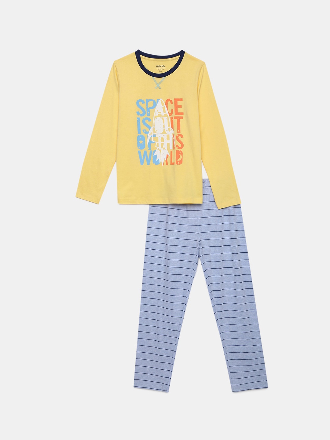 

mackly Boys Printed Night suit, Yellow