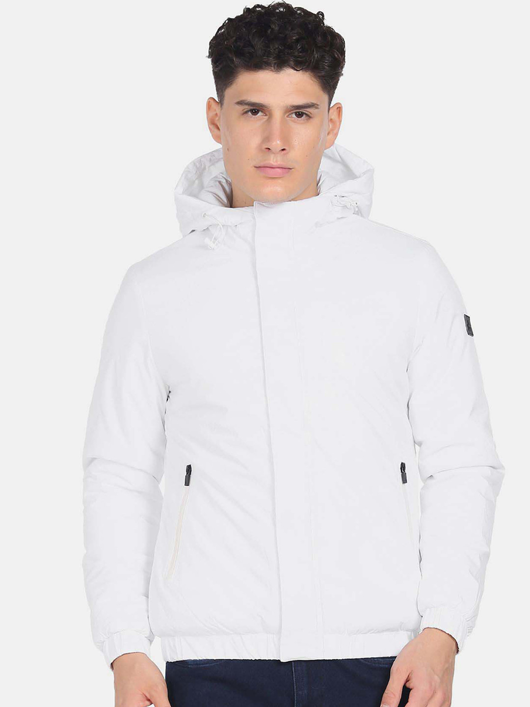 

Arrow Sport Men Hooded Padded Jacket, White