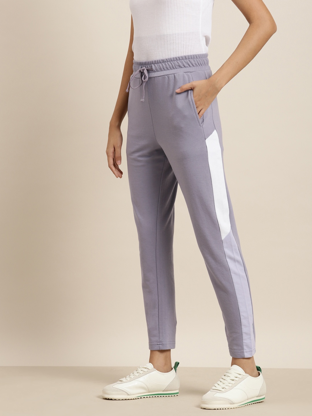 

her by invictus Women Regular Fit Track Pants, Lavender