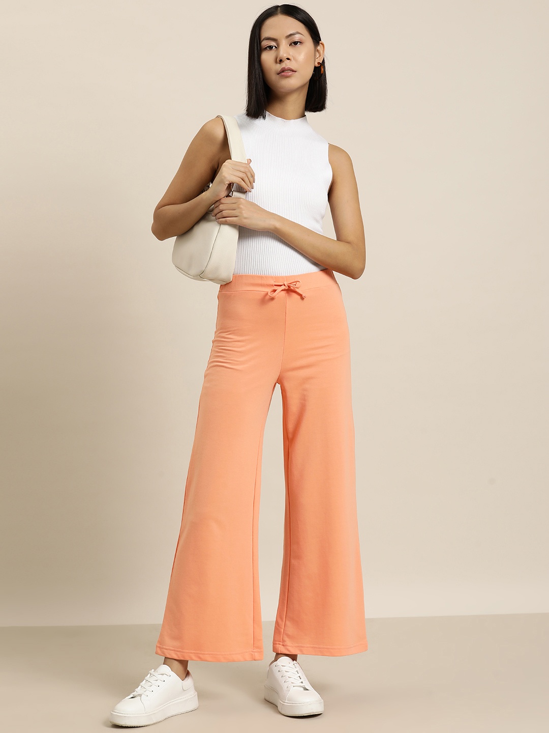 

her by invictus Women Solid Track Pants, Orange