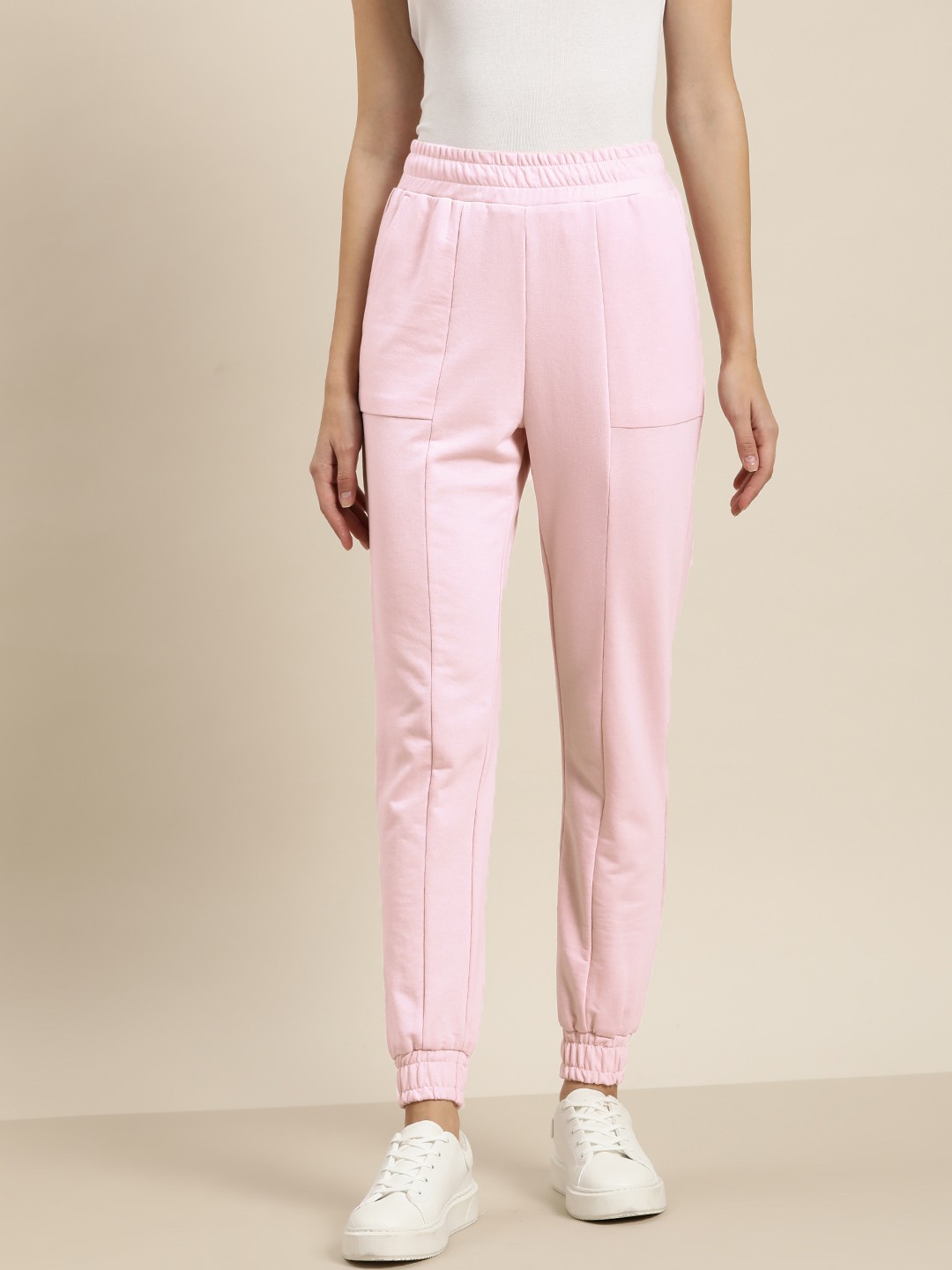 

her by invictus Women Solid Joggers, Pink