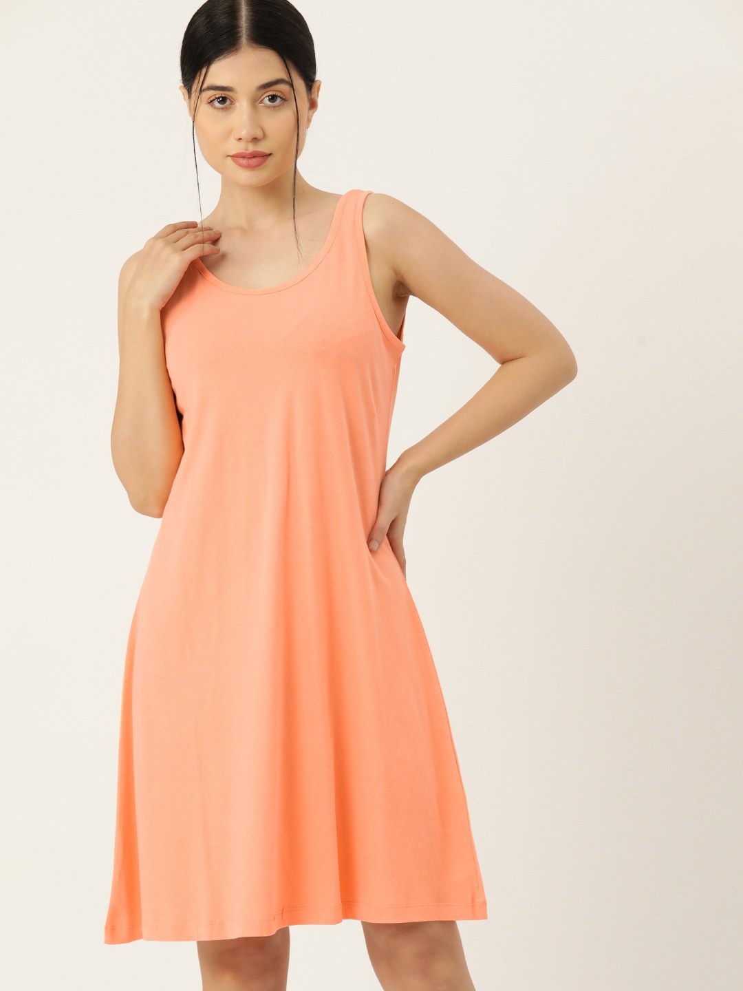 

ETC Solid A-Line Nightdress, Peach