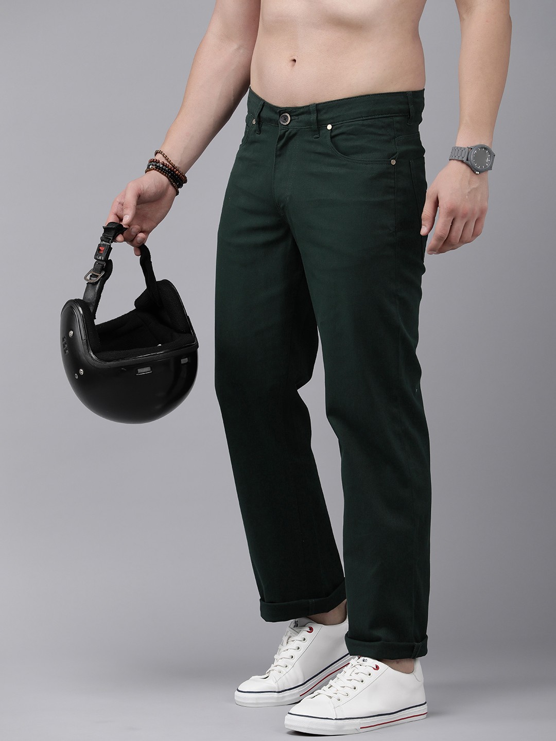 

The Roadster Life Co. Men Mid-Rise Chinos, Green