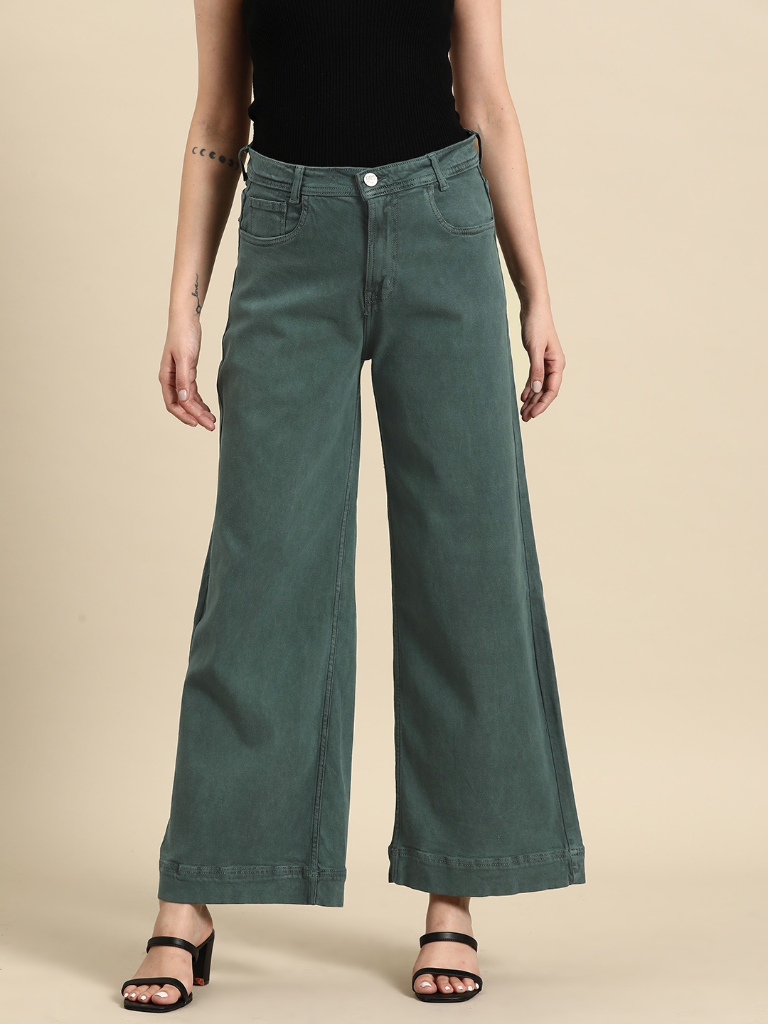 

all about you Women Wide Leg Jeans, Teal