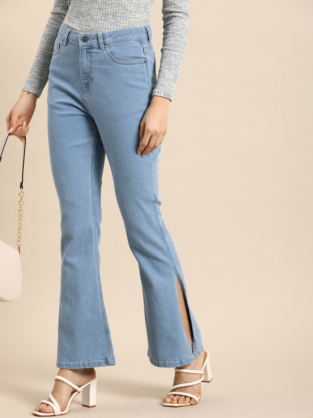 

all about you Women Mid Rise Bootcut Stretchable Jeans, Blue