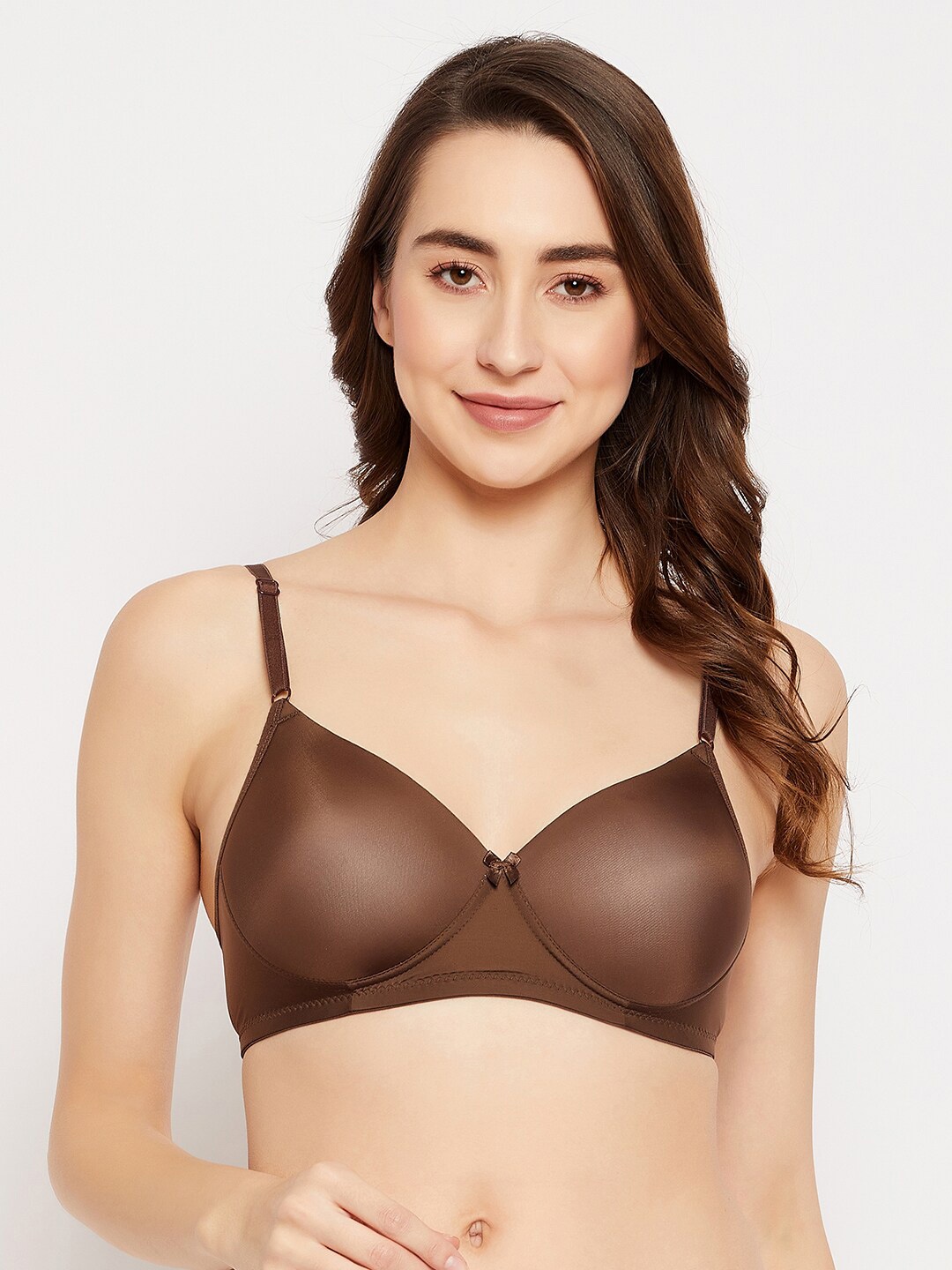 

Clovia Lightly Padded Non-Wired Seamless Rapid-Dry T-shirt Bra, Brown