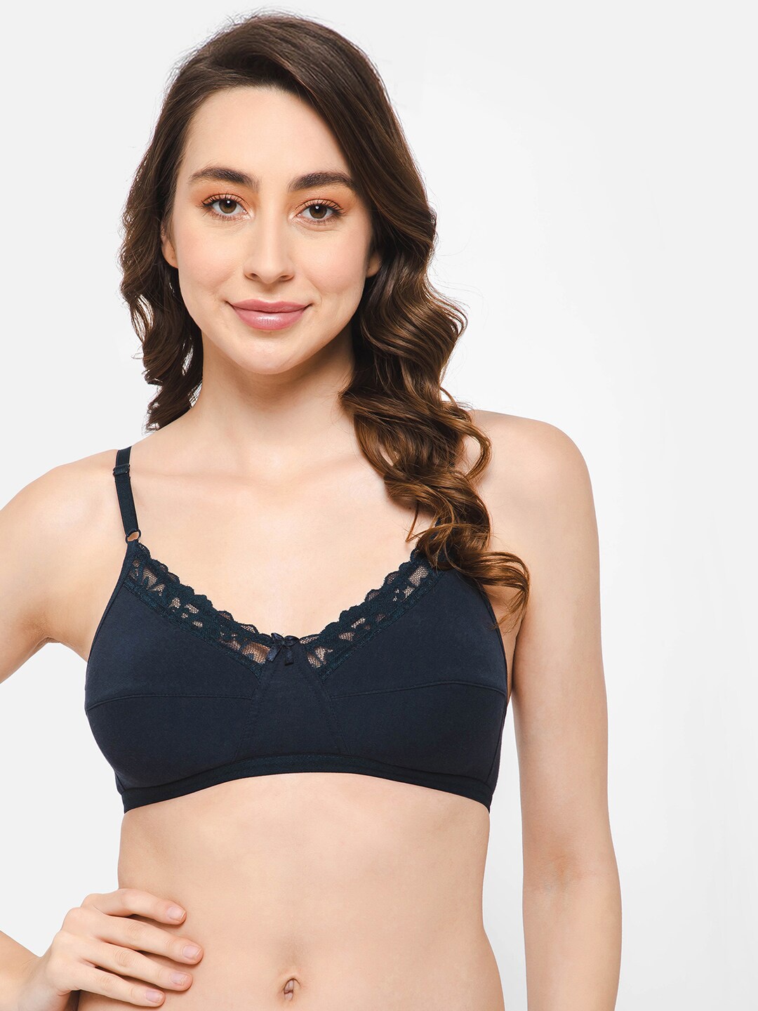 

Clovia Non-Padded Cotton Everyday Bra, Blue