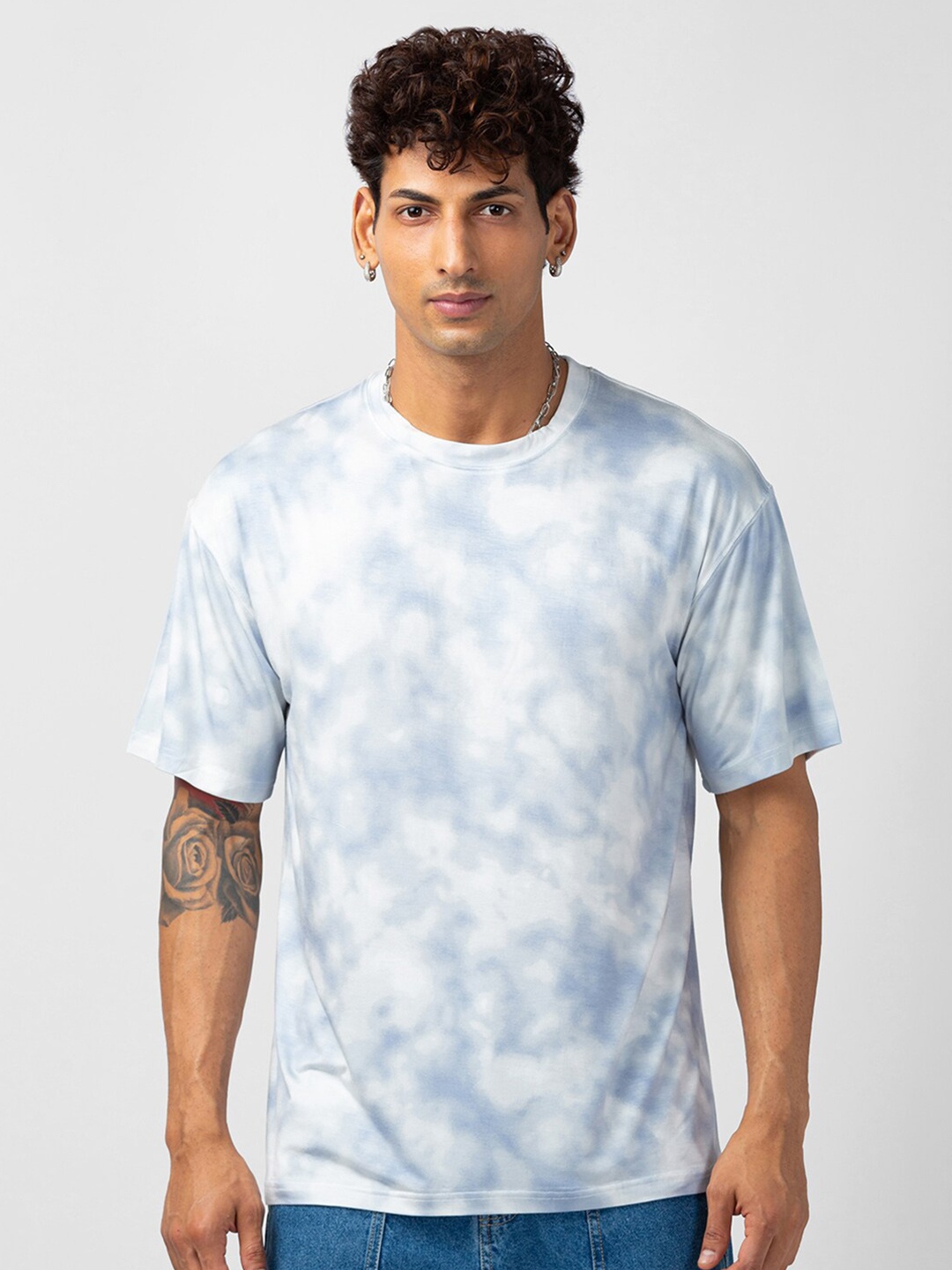 

Vastrado Tie And Dye Dyed Oversized Cotton T-Shirt, Blue