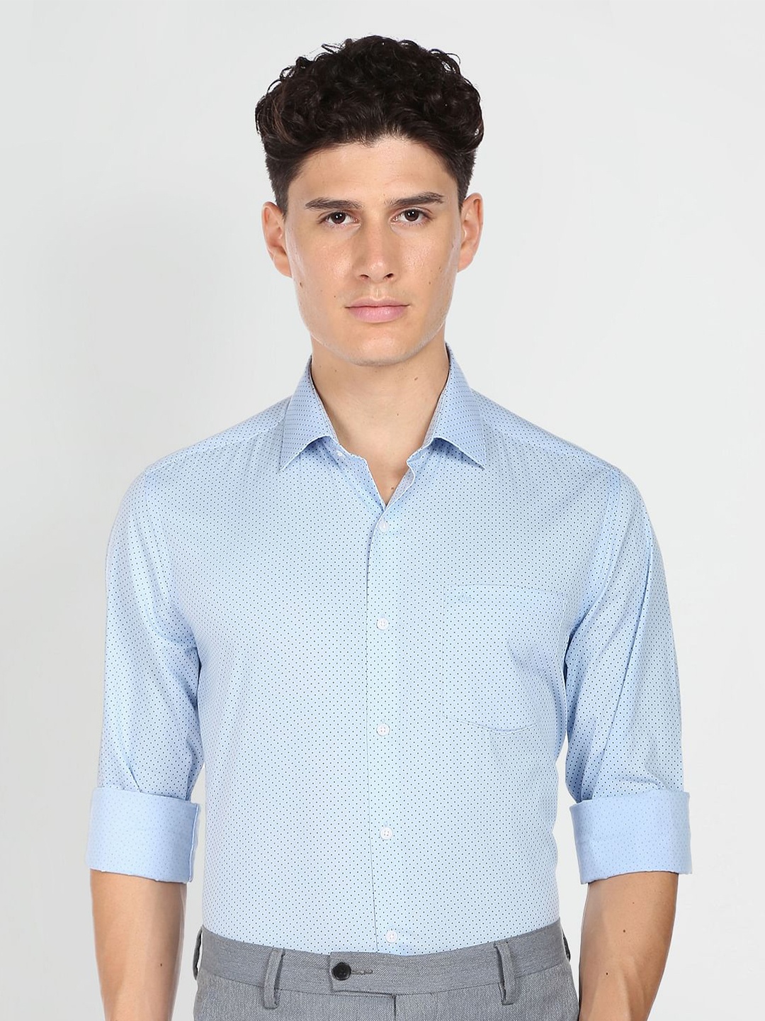 

Arrow Micro Ditsy Printed Cotton Formal Shirt, Blue