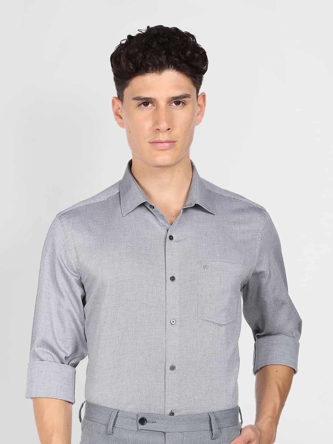 

Arrow Slim Fit Pure Cotton Formal Shirt, Grey