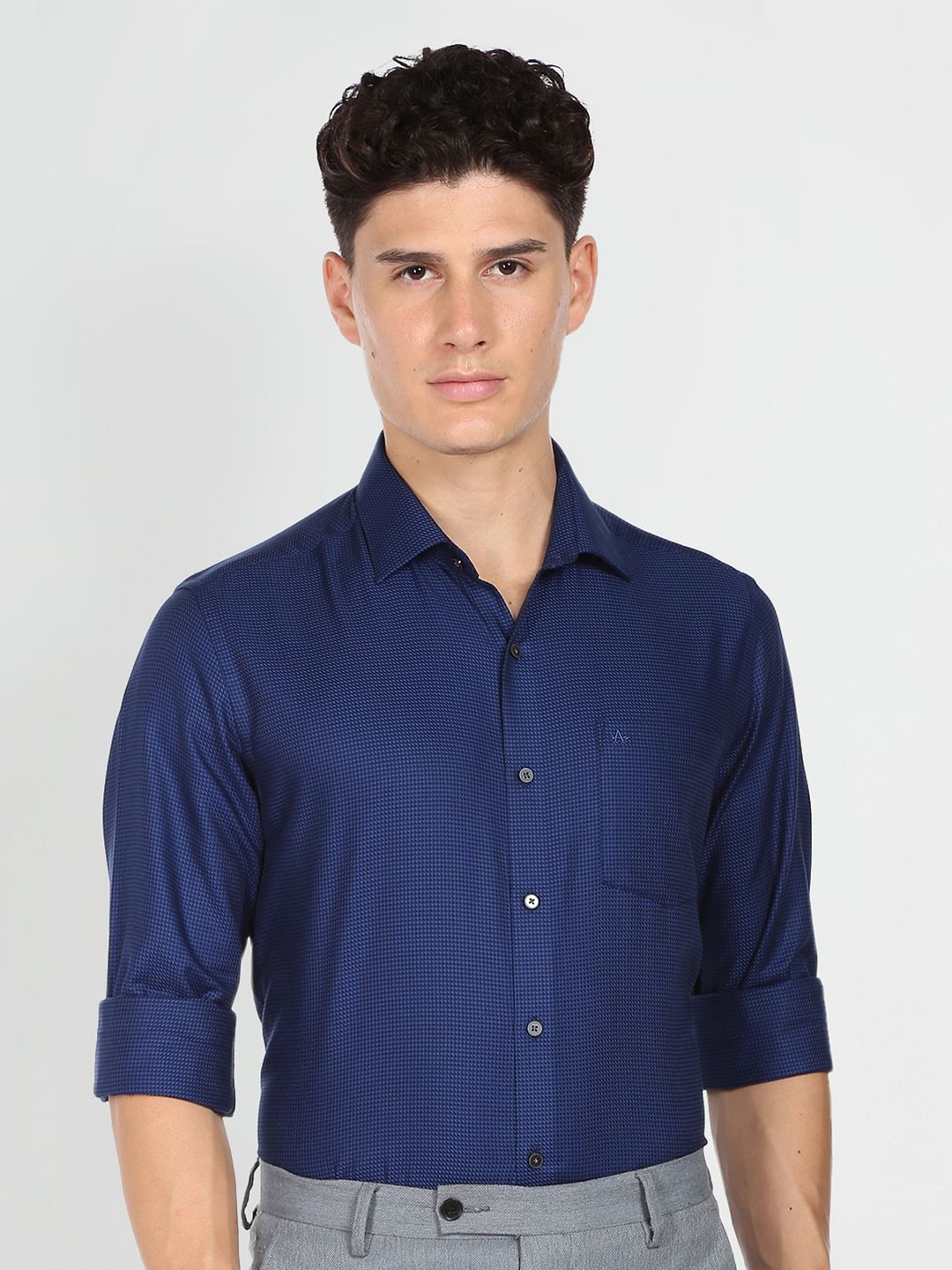 

Arrow Slim Fit Geometric Printed Pure Cotton Casual Shirt, Blue
